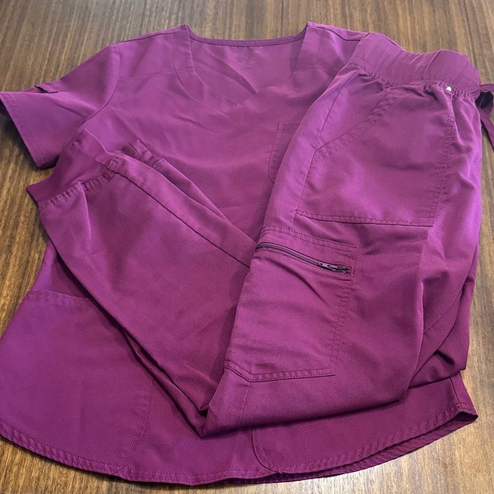 Purple Scrub Top and Jogger Set